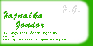 hajnalka gondor business card
